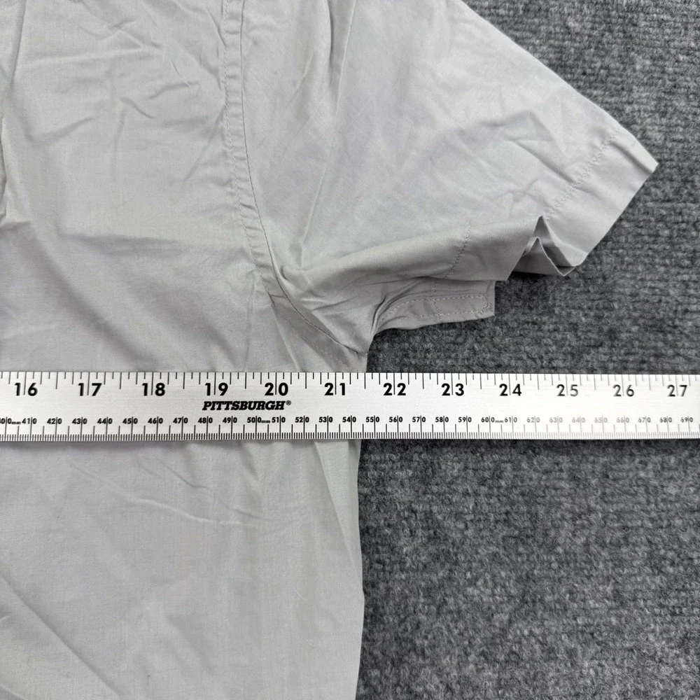 Forever 21 Button Down‎ Shirt Medium Gray Short Sleeve Cotton Blend Mens